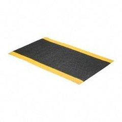 PRO-SAFE - 5' Long x 3' Wide, Dry Environment, Anti-Fatigue Matting - Black with Yellow Borders, Urethane with Vinyl Sponge Base, Beveled on 4 Sides - Industrial Tool & Supply