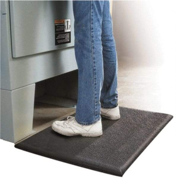 PRO-SAFE - 60' Long x 4' Wide, Dry Environment, Anti-Fatigue Matting - Black, Vinyl with Vinyl Sponge Base, Beveled on 4 Sides - Industrial Tool & Supply