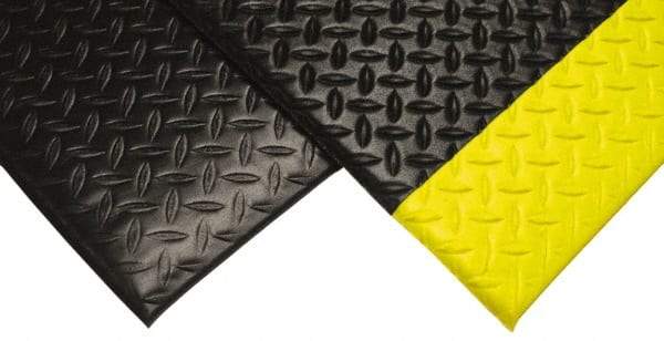 PRO-SAFE - 60' Long x 2' Wide, Dry Environment, Anti-Fatigue Matting - Black, Vinyl with Vinyl Sponge Base, Beveled on 4 Sides - Industrial Tool & Supply