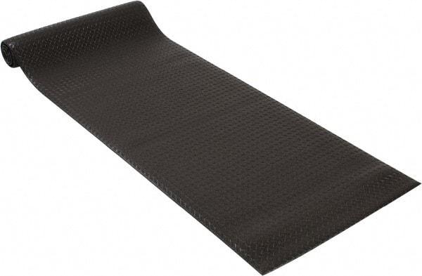 PRO-SAFE - 12' Long x 3' Wide, Dry Environment, Anti-Fatigue Matting - Black, Vinyl with Vinyl Sponge Base, Beveled on 4 Sides - Industrial Tool & Supply