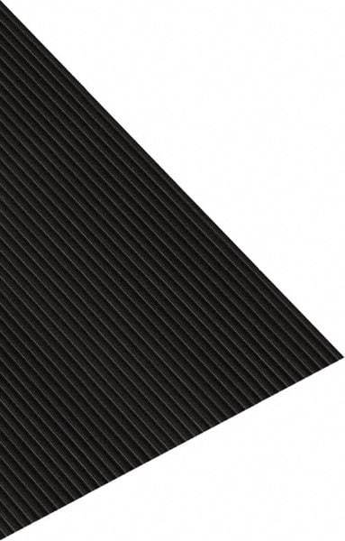 PRO-SAFE - 105 Ft. Long x 3 Ft. Wide, Vinyl Surface, V-Ribbed Entrance Matting - 1/8 Inch Thick, Indoor and Outdoor, Heavy Traffic, Vinyl, Black - Industrial Tool & Supply