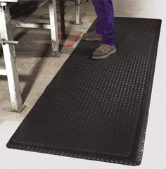 PRO-SAFE - 12' Long x 3' Wide, Dry Environment, Anti-Fatigue Matting - Black, Vinyl with Vinyl Sponge Base, Beveled on 4 Sides - Industrial Tool & Supply