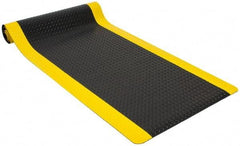 PRO-SAFE - 40' Long x 3' Wide, Dry Environment, Anti-Fatigue Matting - Black & Yellow, Vinyl with Vinyl Sponge Base, Beveled on 4 Sides - Industrial Tool & Supply
