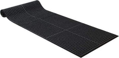 PRO-SAFE - 10' Long x 3' Wide, Dry/Wet Environment, Anti-Fatigue Matting - Black, SBR Rubber with Rubber Base, Beveled on 4 Sides - Industrial Tool & Supply