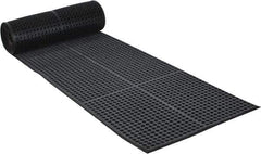 PRO-SAFE - 20' Long x 3' Wide, Dry/Wet Environment, Anti-Fatigue Matting - Black, SBR Rubber with Rubber Base, Beveled on 4 Sides - Industrial Tool & Supply