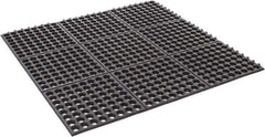 PRO-SAFE - 3' Long x 3' Wide x 5/8" Thick, Anti-Fatigue Modular Matting Tiles - 2 Interlocking Sides, Black, For Dry & Wet Areas, Series Pro-Safe - Industrial Tool & Supply