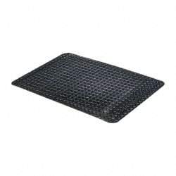 PRO-SAFE - 3' Long x 2' Wide, Dry Environment, Anti-Fatigue Matting - Black, Vinyl with Vinyl Sponge Base, Beveled on 4 Sides - Industrial Tool & Supply