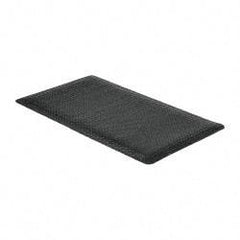 PRO-SAFE - 5' Long x 3' Wide, Dry Environment, Anti-Fatigue Matting - Black, Vinyl with Vinyl Sponge Base, Beveled on 4 Sides - Industrial Tool & Supply