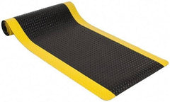 PRO-SAFE - 10' Long x 3' Wide, Dry Environment, Anti-Fatigue Matting - Black with Yellow Borders, Vinyl with Vinyl Sponge Base, Beveled on 4 Sides - Industrial Tool & Supply