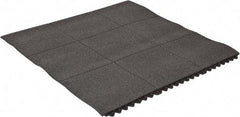 PRO-SAFE - 3' Long x 3' Wide x 5/8" Thick, Anti-Fatigue Modular Matting Tiles - 2 Interlocking Sides, Black, For Dry & Wet Areas, Series Pro-Safe - Industrial Tool & Supply