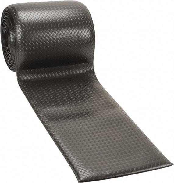 PRO-SAFE - 60' Long x 2' Wide, Dry Environment, Anti-Fatigue Matting - Black, Vinyl with Vinyl Sponge Base, Beveled on 4 Sides - Industrial Tool & Supply