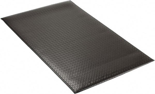 PRO-SAFE - 5' Long x 3' Wide, Dry Environment, Anti-Fatigue Matting - Black, Vinyl with Vinyl Sponge Base, Beveled on 4 Sides - Industrial Tool & Supply