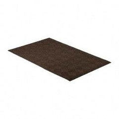 PRO-SAFE - 6 Ft. Long x 4 Ft. Wide, Poly Blended Carpet Surface, Raised Diamond Pattern Entrance Matting - 1/4 Inch Thick, Indoor, Heavy Traffic, Recycled Rubber, Walnut - Industrial Tool & Supply