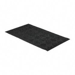 PRO-SAFE - 5 Ft. Long x 3 Ft. Wide, Poly Blended Carpet Surface, Raised Diamond Pattern Entrance Matting - 1/4 Inch Thick, Indoor, Heavy Traffic, Recycled Rubber, Black - Industrial Tool & Supply