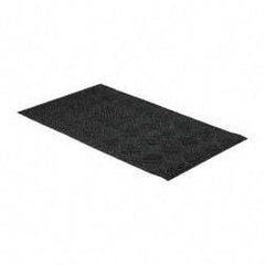 PRO-SAFE - 5 Ft. Long x 3 Ft. Wide, Poly Blended Carpet Surface, Raised Diamond Pattern Entrance Matting - 1/4 Inch Thick, Indoor, Heavy Traffic, Recycled Rubber, Black - Industrial Tool & Supply