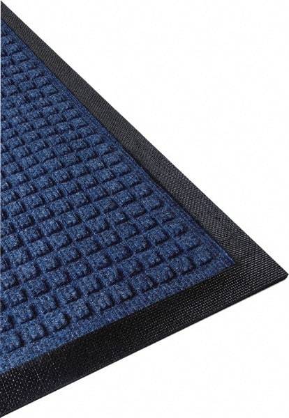 PRO-SAFE - 6 Ft. Long x 4 Ft. Wide, Poly Blended Carpet Surface, Raised Waffle Pattern Entrance Matting - 1/4 Inch Thick, Indoor, Heavy Traffic, Nitrile Rubber, Walnut - Industrial Tool & Supply