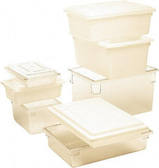 Rubbermaid - Rectangular, White Polyethylene Food Tote Box - 12" High x 18" Wide x 26" Long, with Snap-On Lid - Industrial Tool & Supply