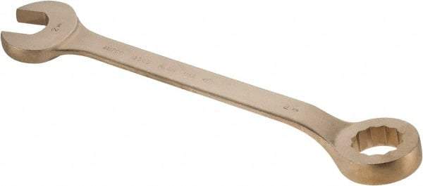 Ampco - 2-1/8" 12 Point Offset Combination Wrench - 15° Offset Angle, 22-3/4" OAL, Aluminum Bronze, Plain Finish - Industrial Tool & Supply