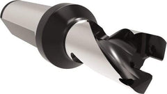 Allied Machine and Engineering - Series 15, 15 to 15.99mm Diam, 20mm Diam Straight Shank with Flange, Helical Flute Spade Drill - 17.5mm Max Depth, 44.3mm Body Length, 94.3mm OAL, Short Length, Through Coolant - Industrial Tool & Supply