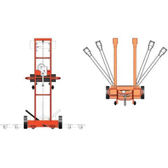 Wesco Industrial Products - 750 Lb Capacity, 71" Lift Height, Winch Steel Stacker Manually Operated Lift - Industrial Tool & Supply