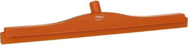 Vikan - 24" Rubber Blade Floor Squeegee - Double Edge, Orange, Plastic Holder - Industrial Tool & Supply