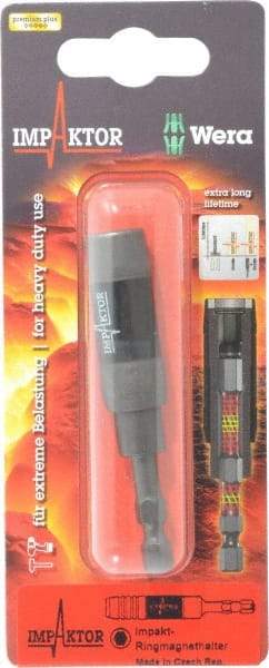 Wera - 1/4" Hex Bit Holder - 1/4" Hex Drive, 3" OAL - Industrial Tool & Supply