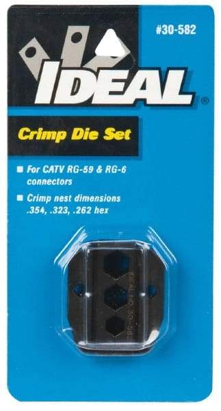 Ideal - RG-59, RG-6 Crimping Die Set - Use with Crimpmaster Ratcheting Crimp Tool - Industrial Tool & Supply