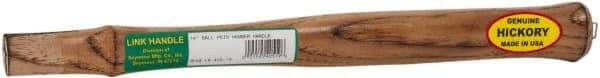 Made in USA - 14" Long Replacement Handle for Ball Pein, Machinist & Riveting Hammers - 15/16" Eye Length x 17/32" Eye Width, Hickory, Material Grade Type B - Industrial Tool & Supply