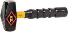 NUPLA - 3 Lb Head, 10" Long Drilling Hammer - Steel Head, 1-27/64" Face Diam, Fiberglass Handle - Industrial Tool & Supply
