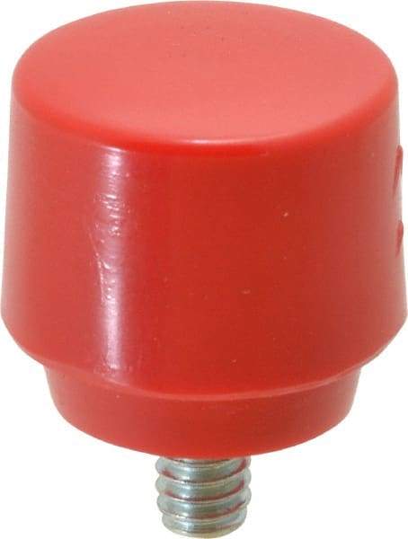 NUPLA - 1" Face Diam, Grade Medium, Red Hammer Tip/Face - Plastic - Industrial Tool & Supply