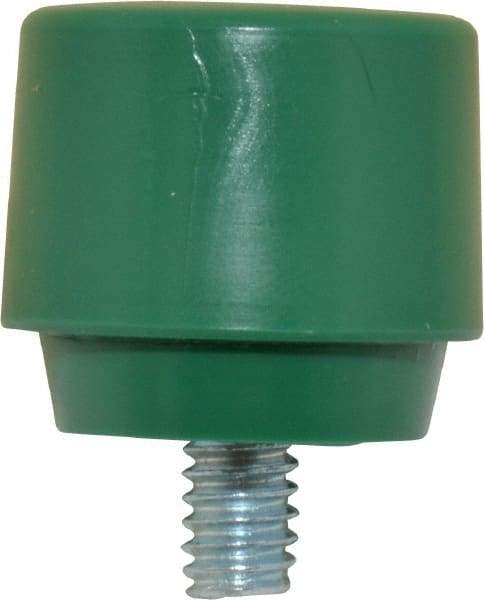 NUPLA - 1" Face Diam, Grade Tough, Green Hammer Tip/Face - Plastic - Industrial Tool & Supply