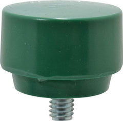 NUPLA - 1-1/2" Face Diam, Grade Tough, Green Hammer Tip/Face - Plastic - Industrial Tool & Supply