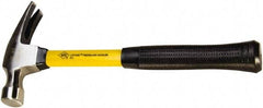NUPLA - 1-1/4 Lb Head, Straight Rip Claw Standard Hammer - 14" OAL, Forged Steel Head, Fiberglass Handle with Grip - Industrial Tool & Supply