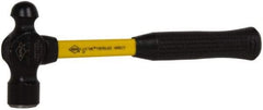 NUPLA - 1 Lb Head High Carbon Steel Ball Pein Hammer - 13" Fiberglass Handle, 1-9/64" Face Diam, 13" OAL, Fiberglass with Cushion Grip - Industrial Tool & Supply