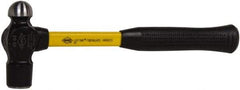 NUPLA - 1-1/4 Lb Head High Carbon Steel Ball Pein Hammer - 13" Fiberglass Handle, 1-1/4" Face Diam, 13" OAL, Fiberglass with Cushion Grip - Industrial Tool & Supply