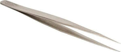 Aven - 5-5/16" OAL SS-SA Precision Tweezers - Straight, Extra Long & Narrow - Industrial Tool & Supply