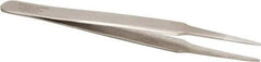 Aven - 4-1/2" OAL 2A-SA Precision Tweezers - Straight Round - Industrial Tool & Supply