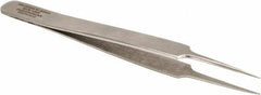 Aven - 4-1/2" OAL 5-SA Precision Tweezers - Tapered Ultra Fine, Subminiature Assembly - Industrial Tool & Supply
