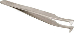 Aven - 4-1/2" OAL 6-SA Precision Tweezers - Angled, Miniature Components - Industrial Tool & Supply