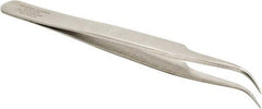 Aven - 4-1/2" OAL 7-SA Precision Tweezers - Curved, Magnified Applications - Industrial Tool & Supply