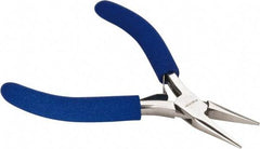 Aven - 4-1/2" OAL, 15/16" Jaw Length x 23/64" Jaw Width, Long Nose Chain Nose Pliers - Smooth Jaw, Standard Head, ESD Cushion Handles, with Spring - Industrial Tool & Supply