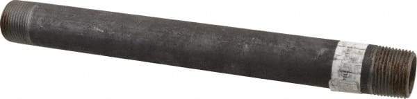Made in USA - Schedule 80, 1" Diam x 12" Long Black Pipe Nipple - Threaded - Industrial Tool & Supply