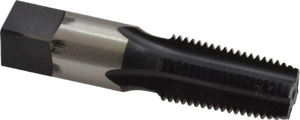 Reiff & Nestor - 1/4-18 NPT Thread, 4 Flute Standard Pipe Tap - 2-7/16" OAL, 1-1/16" Thread Length, 9/16" Shank Diam, Nitride Finish, High Speed Steel - Exact Industrial Supply