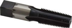 Reiff & Nestor - 1/4-18 NPT Thread, 4 Flute Standard Pipe Tap - 2-7/16" OAL, 1-1/16" Thread Length, 9/16" Shank Diam, Nitride Finish, High Speed Steel - Exact Industrial Supply