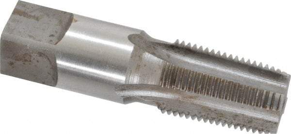 Reiff & Nestor - 3/8-18 NPT Thread, 4 Flute Standard Pipe Tap - 2-9/16" OAL, 1-1/16" Thread Length, 0.7" Shank Diam, Nitride Finish, High Speed Steel - Exact Industrial Supply