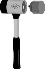 NUPLA - 3" Face Diam, Grade Extra Soft, Gray Soft Face Hammer Tip - Fiberglass - Industrial Tool & Supply