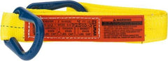 Lift-All - 4' Long x 2" Wide, 3,200 Lb Vertical Capacity, 1 Ply, Polyester Web Sling - 2,500 Lb Choker Capacity, Yellow - Industrial Tool & Supply