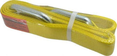 Lift-All - 8' Long x 2" Wide, 3,200 Lb Vertical Capacity, 1 Ply, Polyester Web Sling - 2,500 Lb Choker Capacity, Yellow - Industrial Tool & Supply