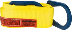 Lift-All - 12' Long x 4" Wide, 6,400 Lb Vertical Capacity, 1 Ply, Polyester Web Sling - 5,000 Lb Choker Capacity, Yellow - Industrial Tool & Supply