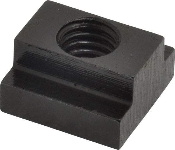 Gibraltar - 7/16-14 Tapped Through T Slot Nut - 1/2" Slot Width, 7/8 x 9/32" Base Width x Height, 7/8 x 1/2" OAL x Height - Industrial Tool & Supply